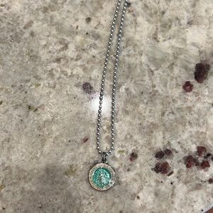 small teal st. Christopher necklace
